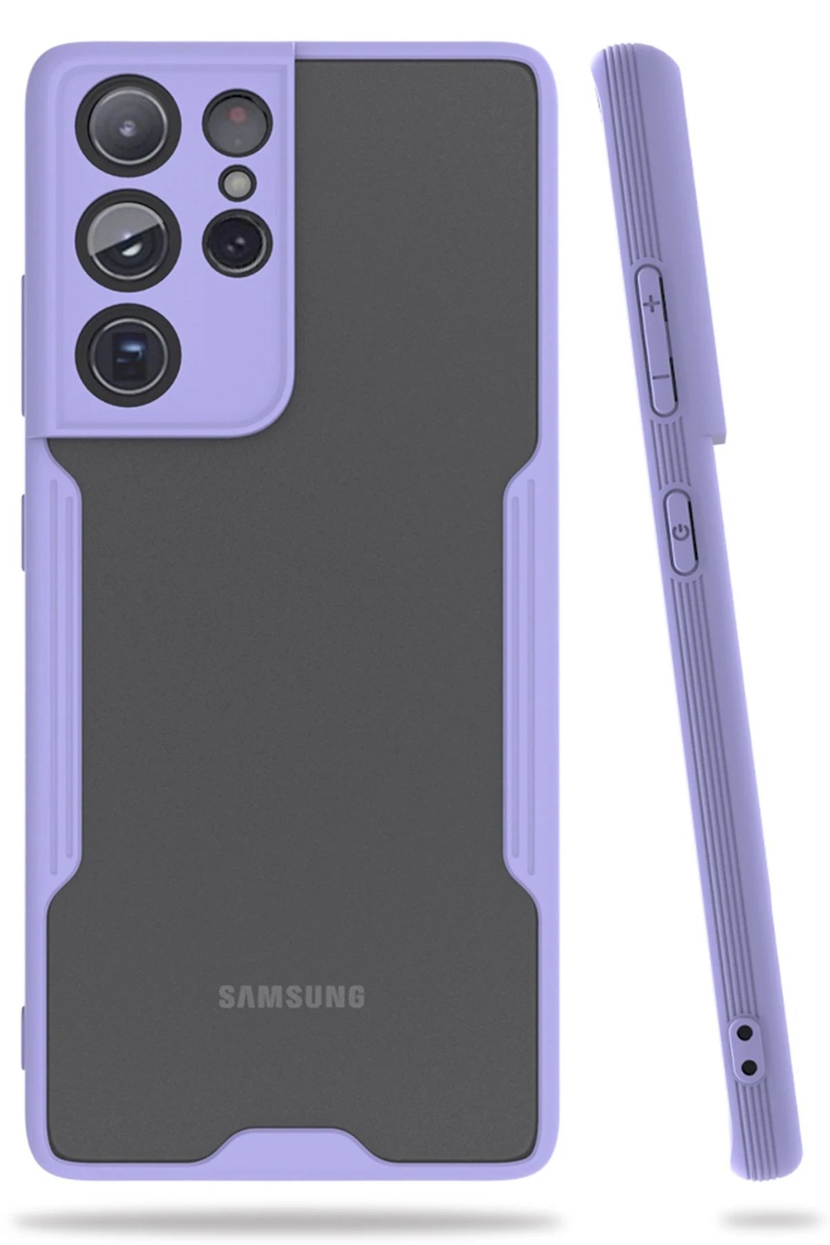 Samsung Galaxy S21 Ultra Kılıf Platin Silikon - Lila-(5796)