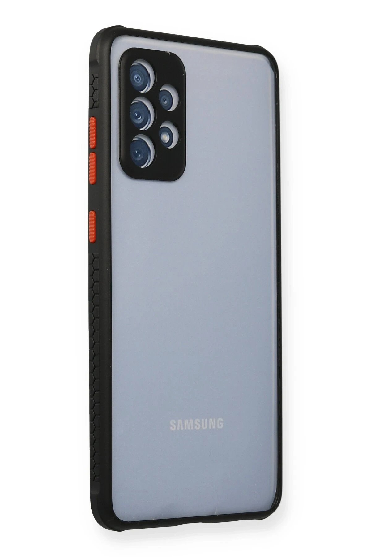 Samsung Galaxy A72 Kılıf Miami Şeffaf Silikon - Siyah-(5796)