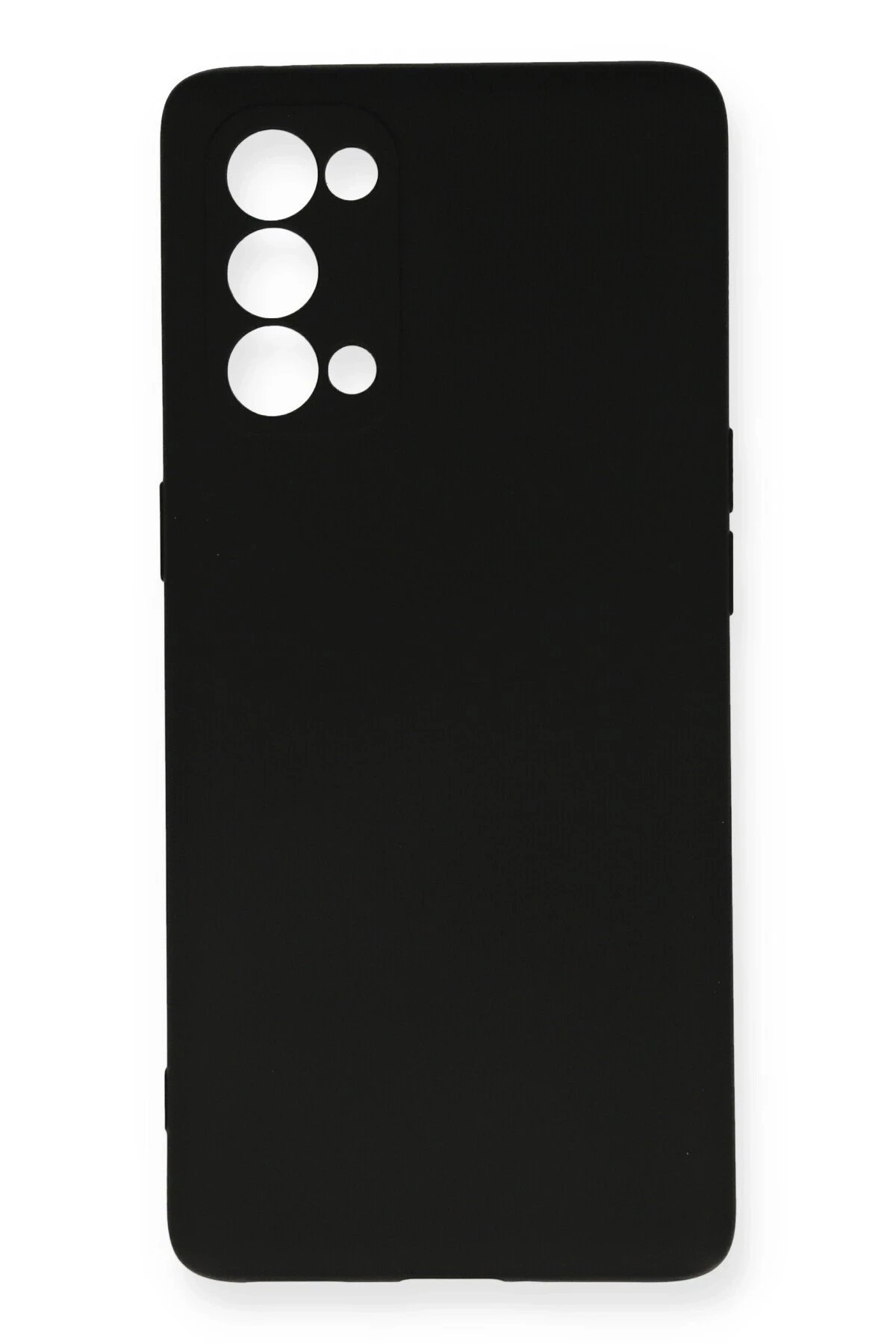 Oppo Reno 5 Kılıf Nano içi Kadife Silikon - Siyah-(5796)