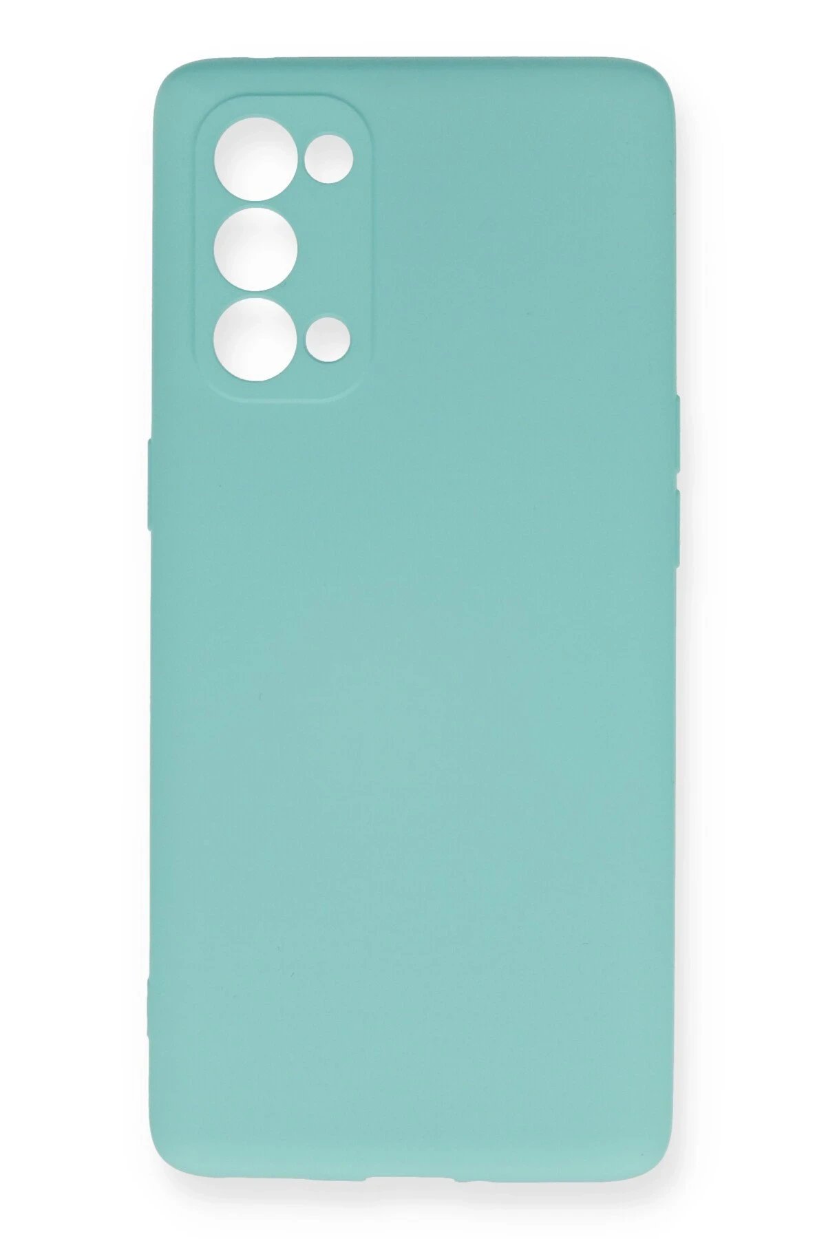 Oppo Reno 5 Pro Kılıf Nano içi Kadife Silikon - Turkuaz-(5796)