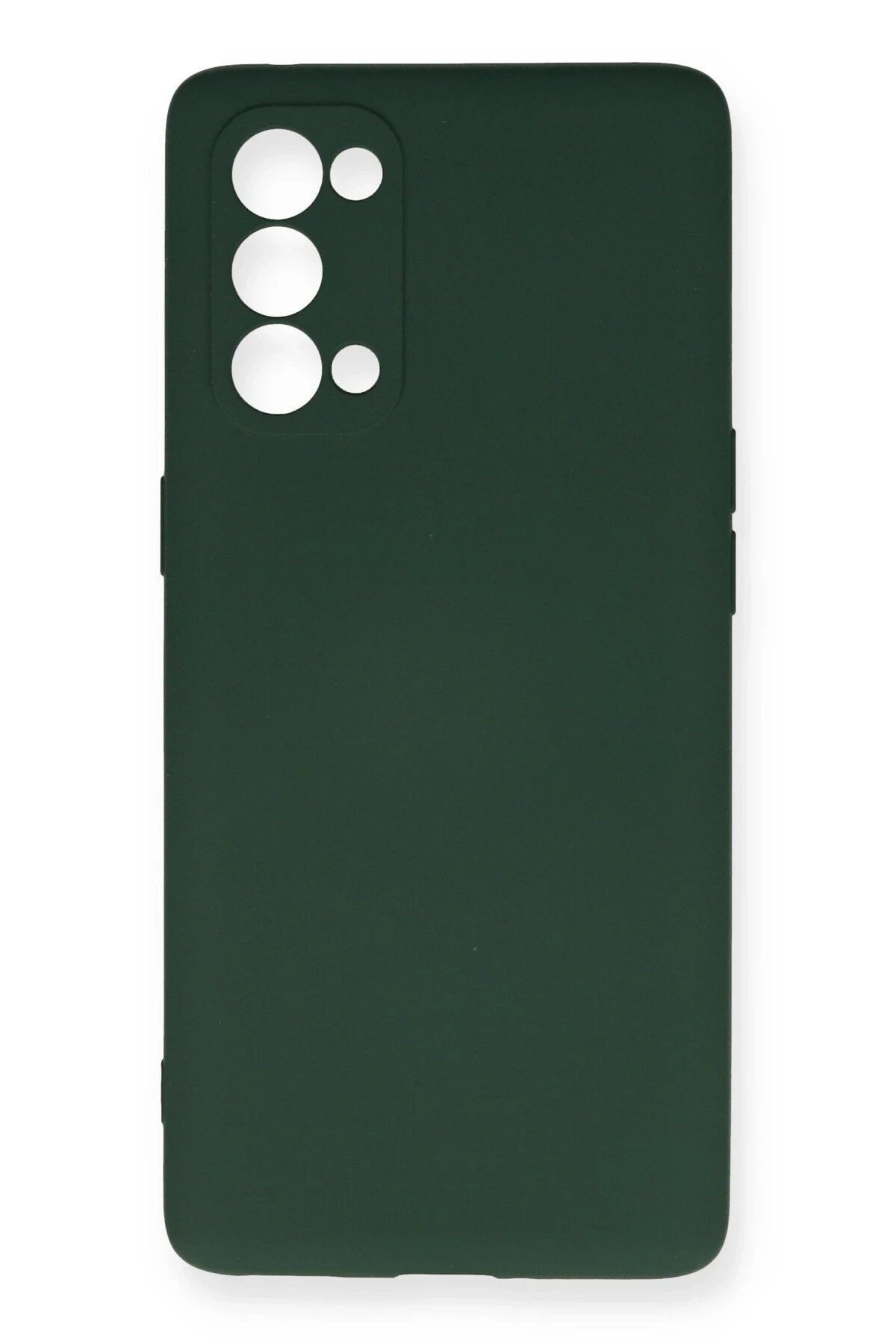 Oppo Reno 5 Pro Kılıf Nano içi Kadife Silikon - Koyu Yeşil-(5796)
