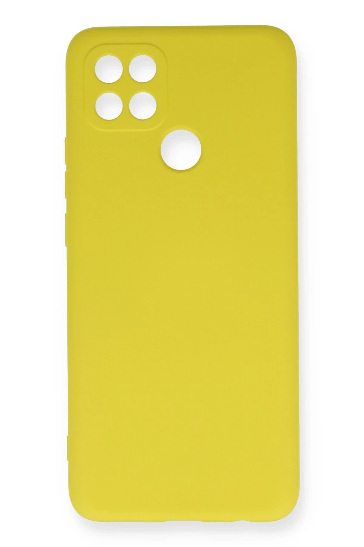 Oppo A15 Kılıf Nano içi Kadife Silikon - Sarı-(5796)