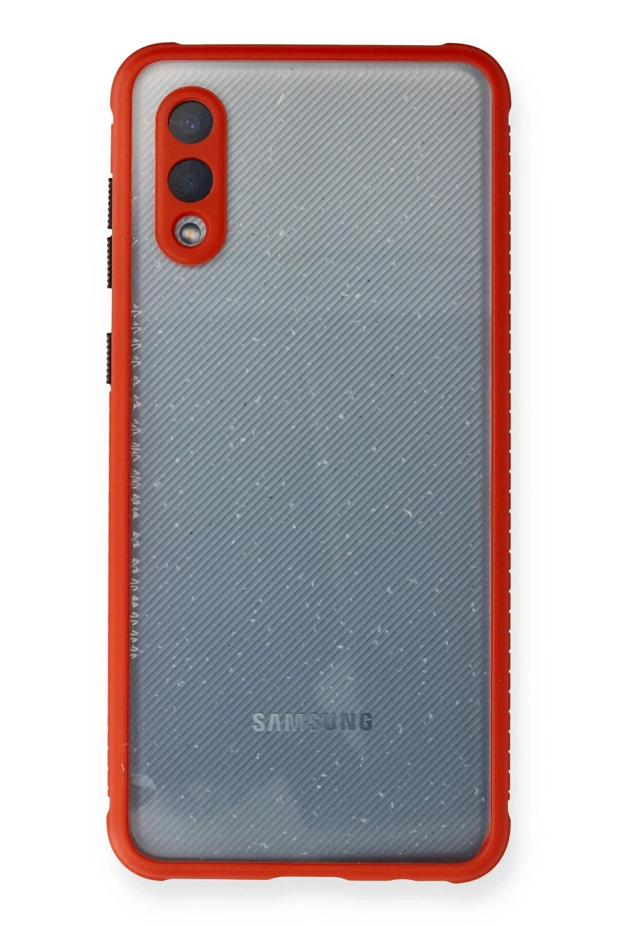 Samsung Galaxy A02 Kılıf Miami Şeffaf Silikon - Kırmızı-(5796)