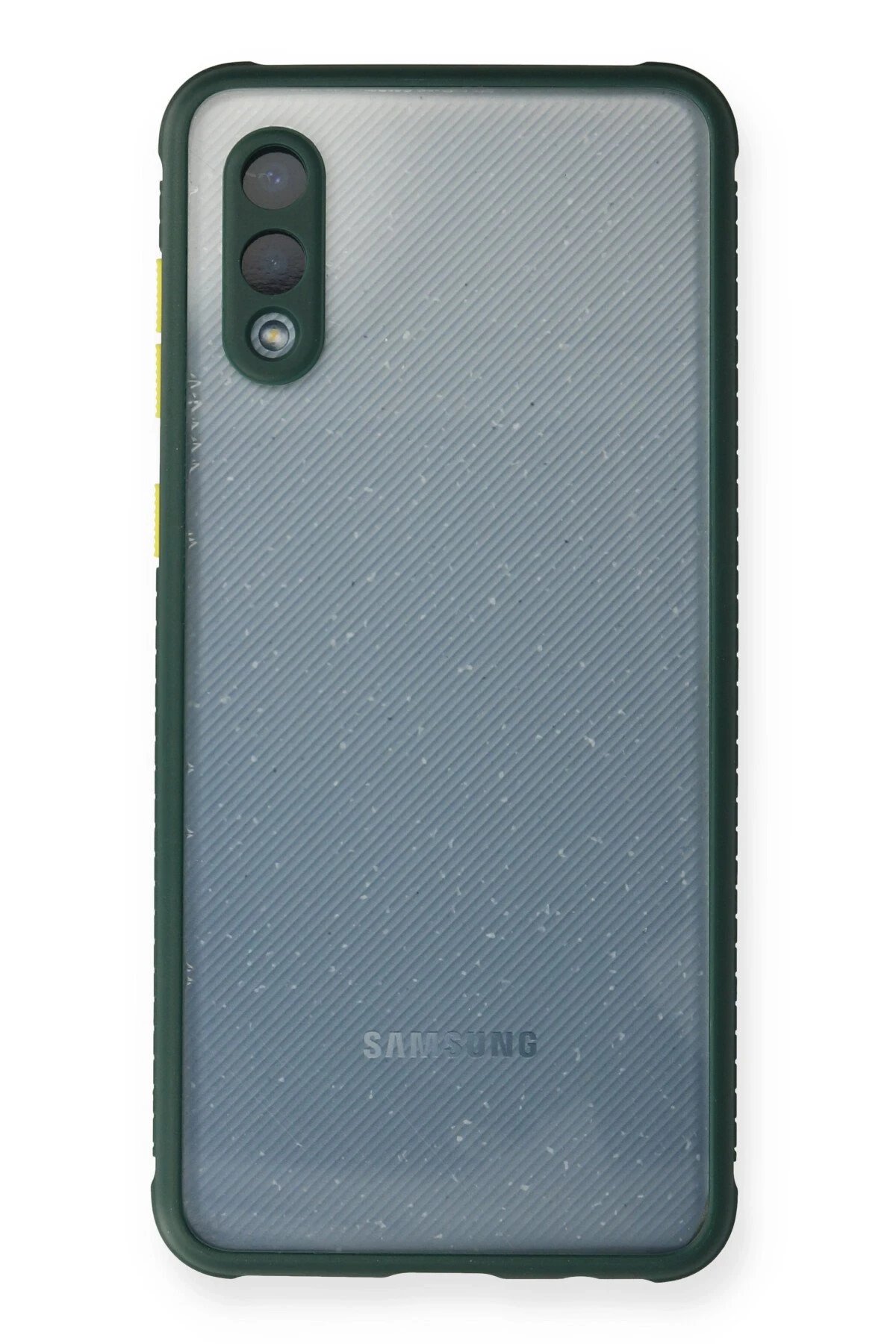 Samsung Galaxy A02 Kılıf Miami Şeffaf Silikon - Koyu Yeşil-(5796)