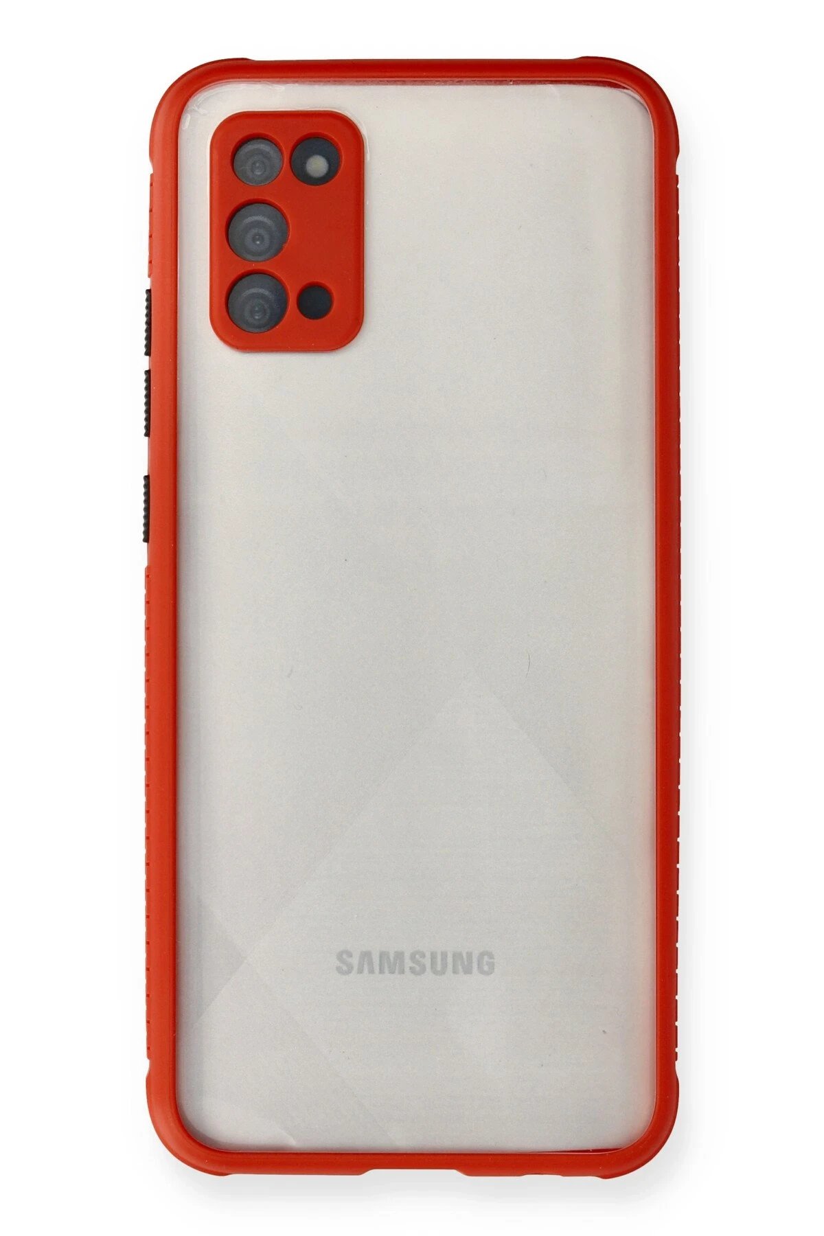 Samsung Galaxy A02S Kılıf Miami Şeffaf Silikon - Kırmızı-(5796)