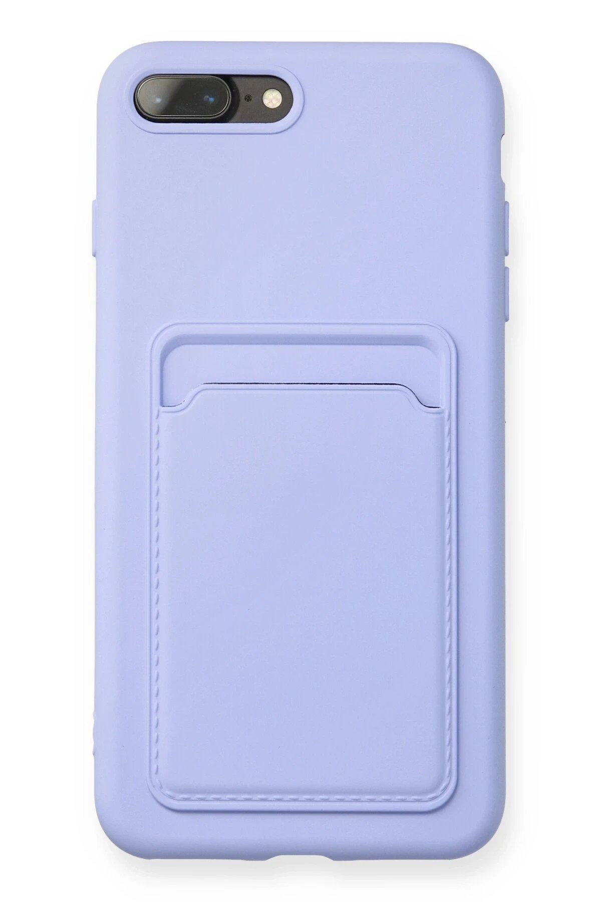 iPhone 7 Plus Kılıf Kelvin Kartvizitli Silikon - Lila-(5796)