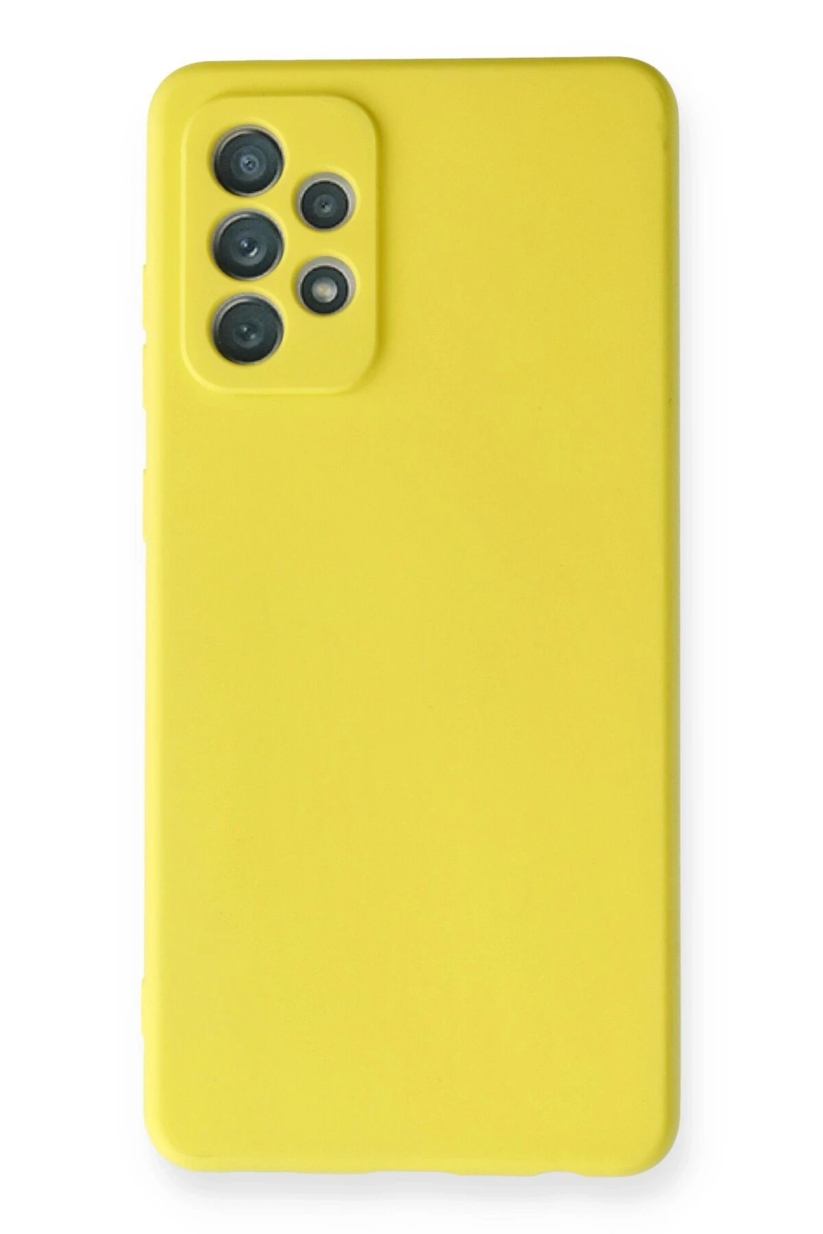 Samsung Galaxy A72 Kılıf Nano içi Kadife Silikon - Sarı-(5796)