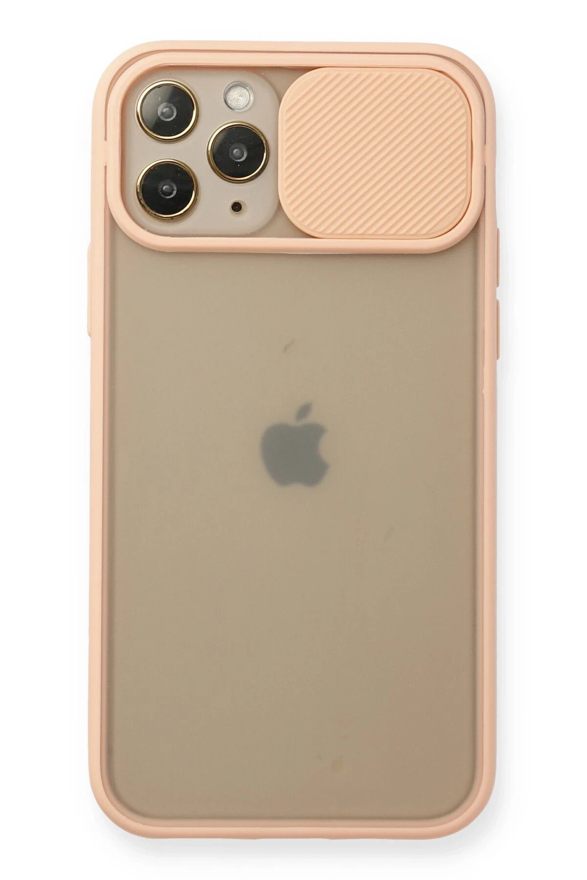 iPhone 11 Pro Kılıf Palm Buzlu Kamera Sürgülü Silikon - Pembe-(5796)