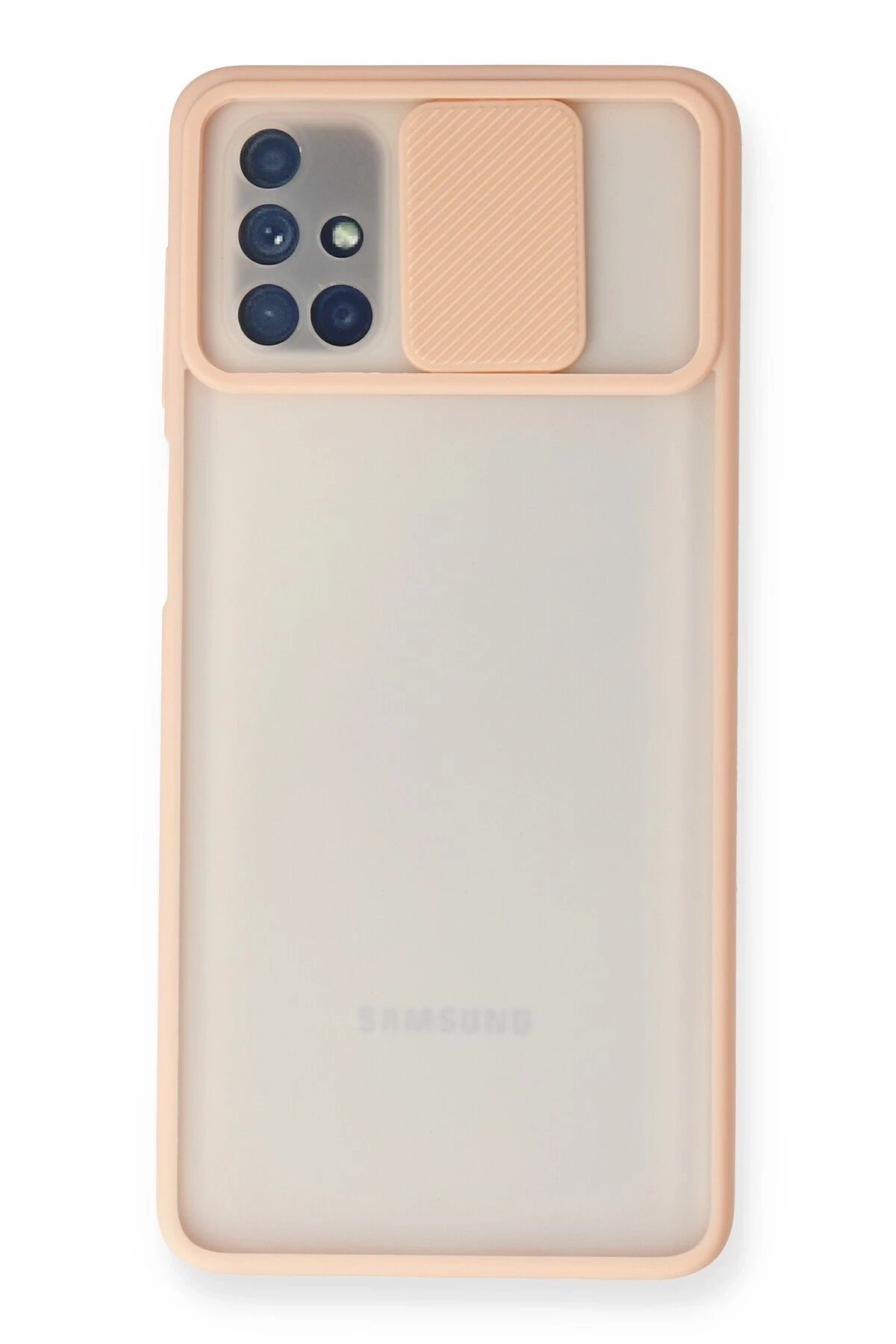 Samsung Galaxy M51 Kılıf Palm Buzlu Kamera Sürgülü Silikon - Pembe-(5796)