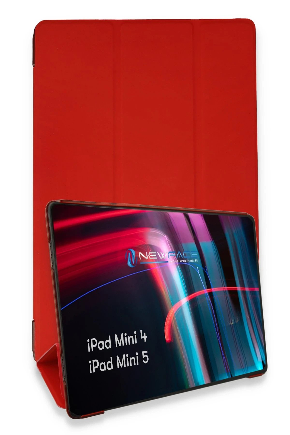 iPad Mini 5 Kılıf Tablet Smart Kılıf - Kırmızı-(5796)