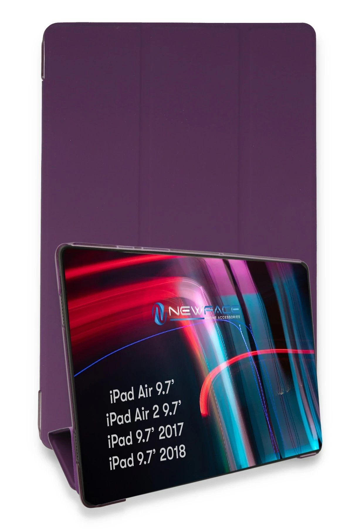 iPad 5 Air 9.7 Kılıf Tablet Smart Kılıf - Mor-(5796)