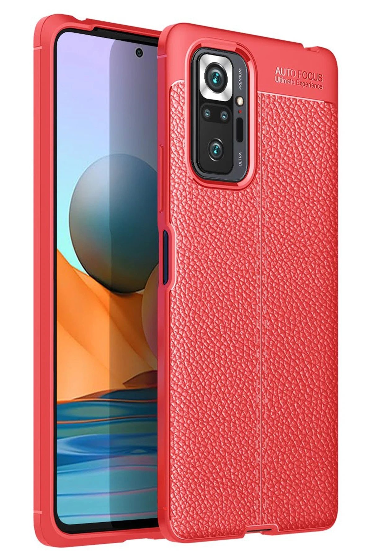 Xiaomi Redmi Note 10 Pro Kılıf Auto Focus Kapak - Kırmızı-(5796)