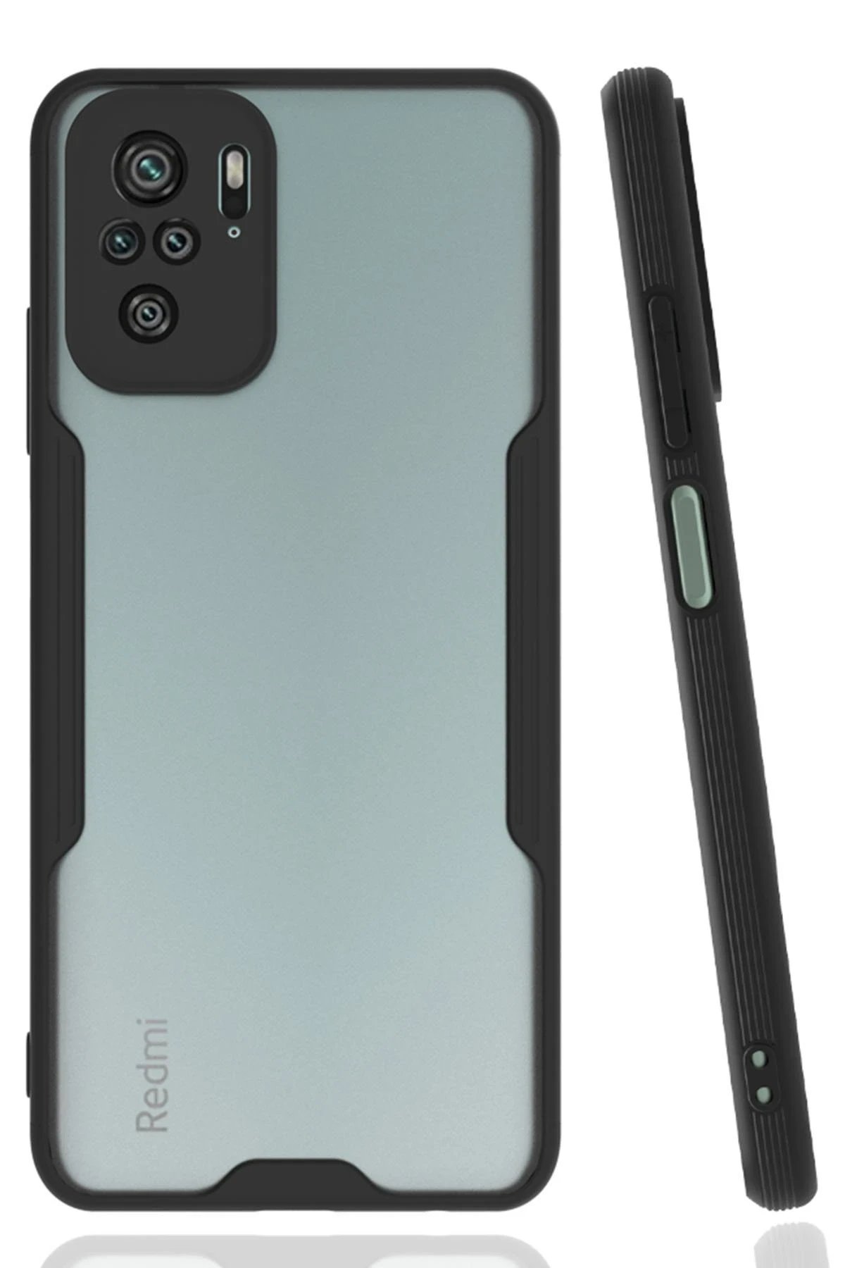 Xiaomi Redmi Note 10 Kılıf Platin Silikon - Siyah-(5796)