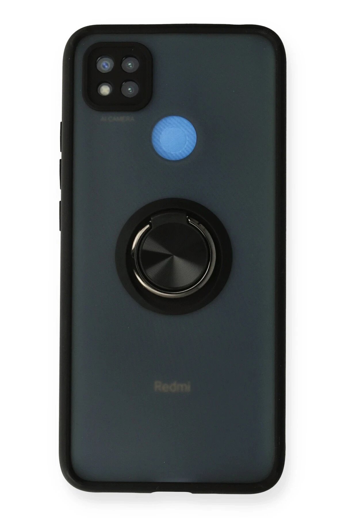 Xiaomi Redmi 9C Kılıf Montreal Yüzüklü Silikon Kapak - Siyah-(5796)