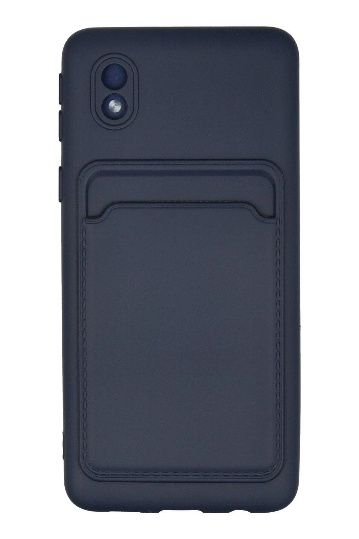 Samsung Galaxy A01 Core Kılıf Kelvin Kartvizitli Silikon - Lacivert-(5796)