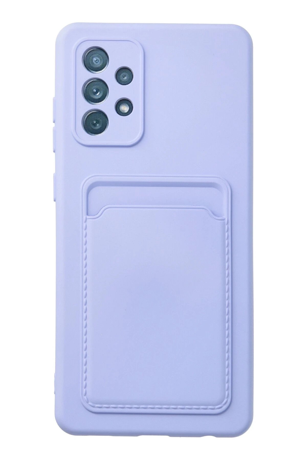 Samsung Galaxy A72 Kılıf Kelvin Kartvizitli Silikon - Lila-(5796)
