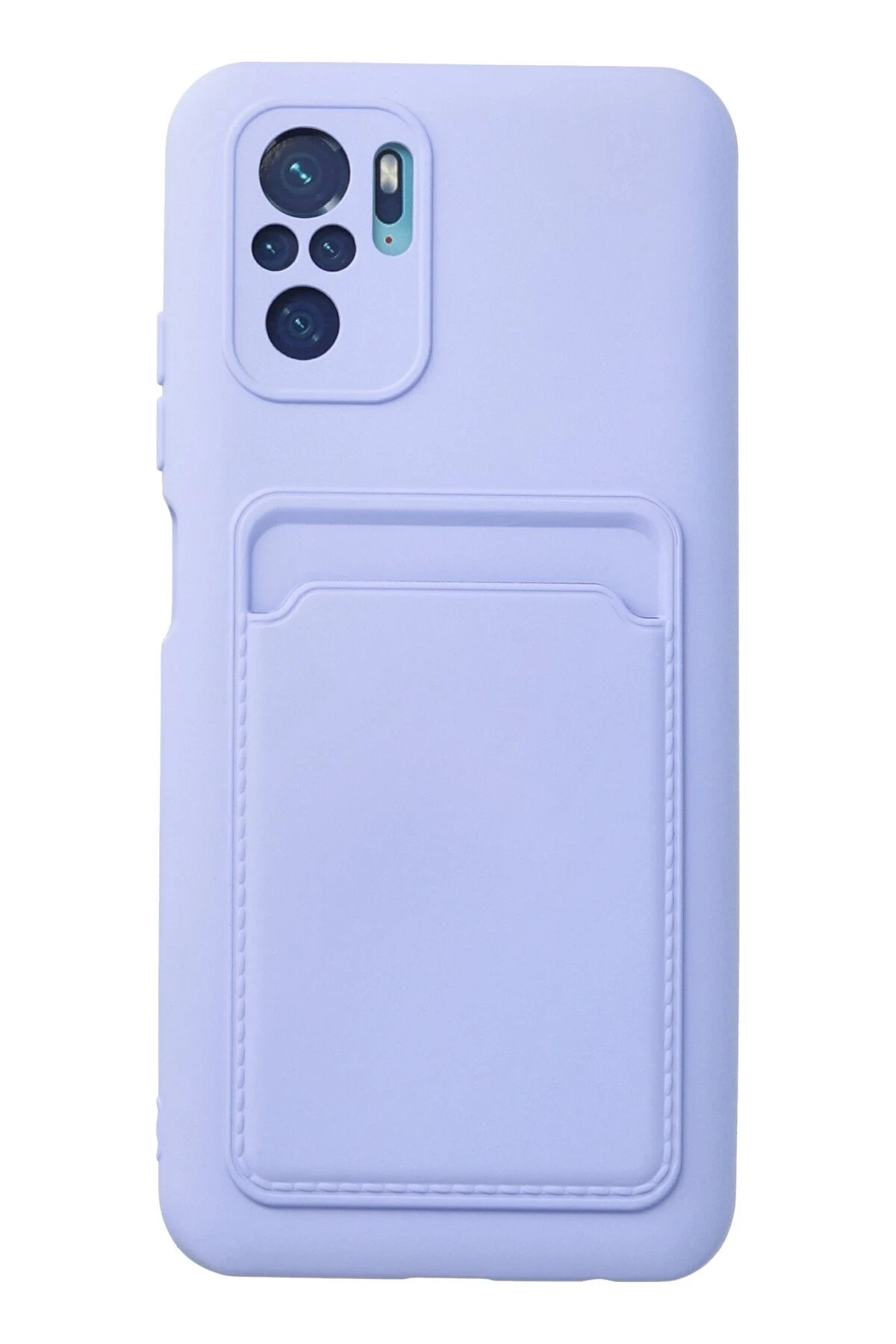 Xiaomi Redmi Note 10S Kılıf Kelvin Kartvizitli Silikon - Lila-(5796)