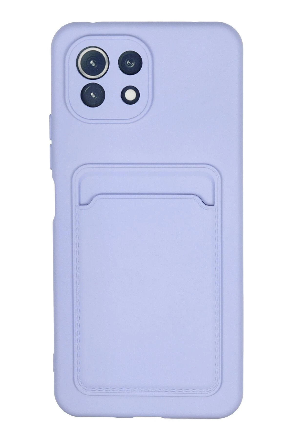 Xiaomi Mİ 11 Lite Kılıf Kelvin Kartvizitli Silikon - Lila-(5796)