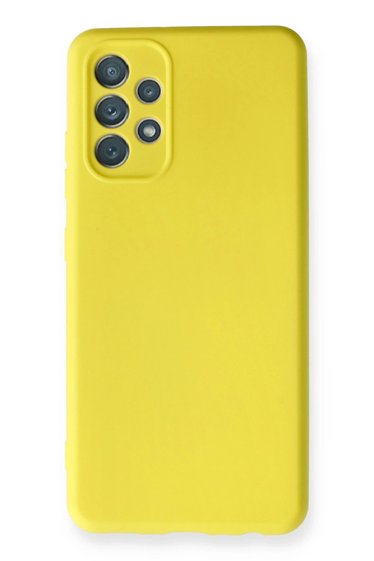 Samsung Galaxy A32 Kılıf Nano içi Kadife Silikon - Sarı-(5796)