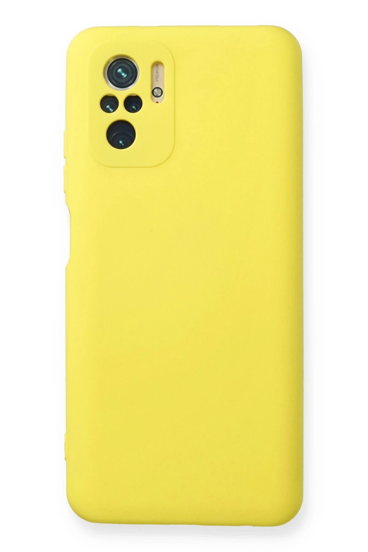 Xiaomi Redmi Note 10 Kılıf Nano içi Kadife Silikon - Sarı-(5796)
