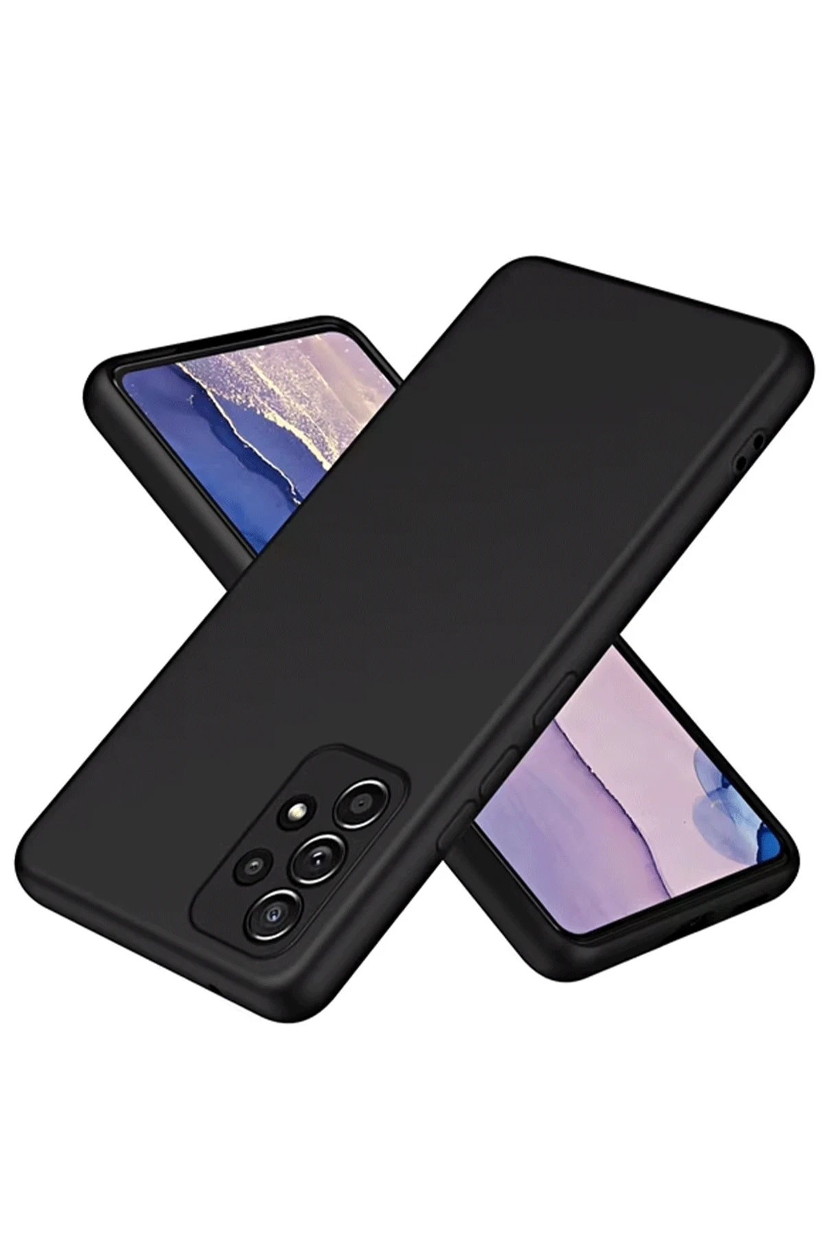 Samsung Galaxy A72 Kılıf First Silikon - Siyah-(5796)