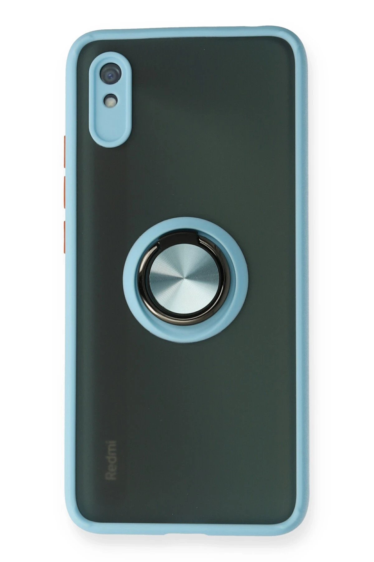 Xiaomi Redmi 9A Kılıf Montreal Yüzüklü Silikon Kapak - Buz Mavi-(5796)