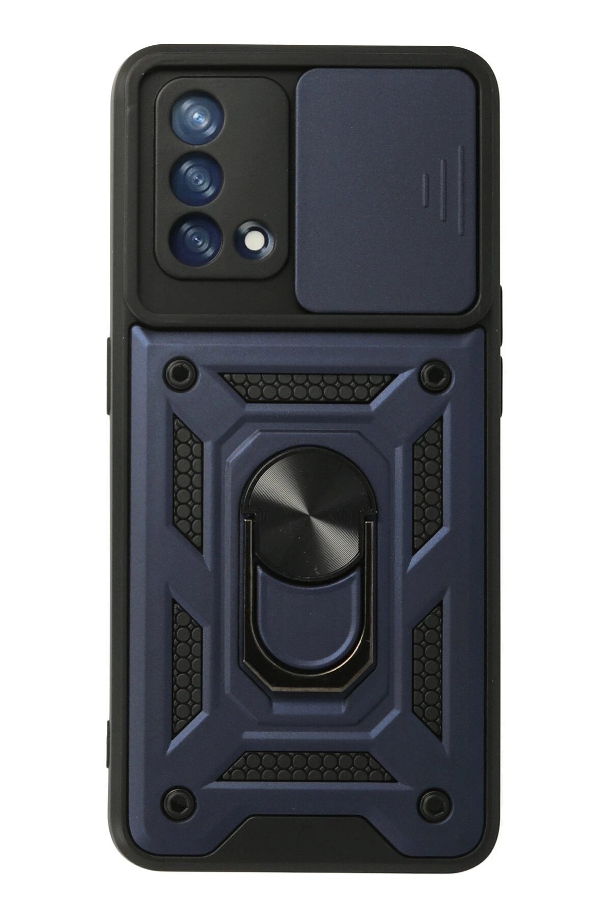 Oppo A74 4G Kılıf Pars Lens Yüzüklü Silikon - Lacivert-(5796)