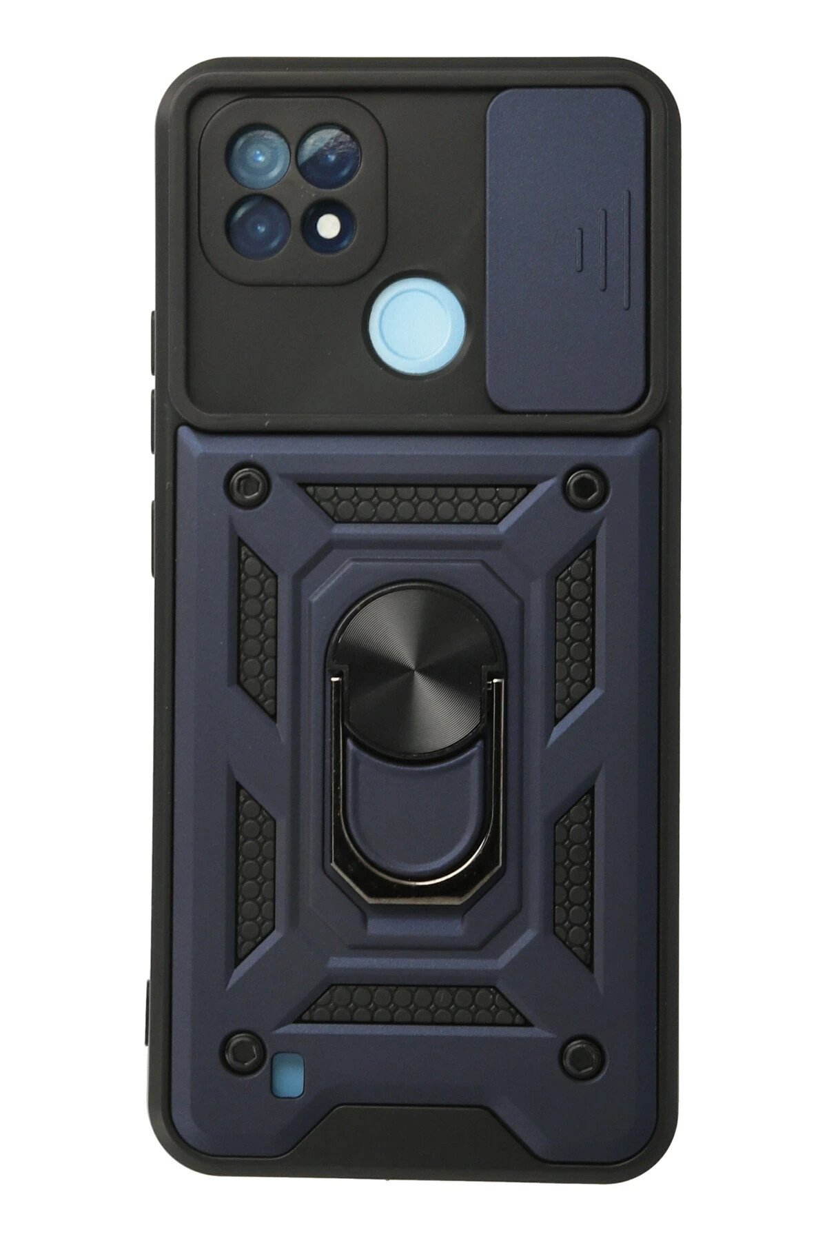 Realme C21 Kılıf Pars Lens Yüzüklü Silikon - Lacivert-(5796)