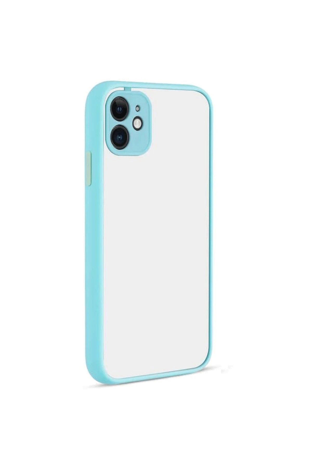 iPhone 12 Kılıf Montreal Silikon Kapak - Turkuaz-(5796)