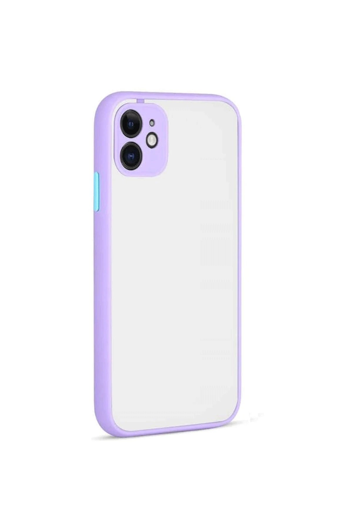 iPhone 12 Kılıf Montreal Silikon Kapak - Mor-(5796)