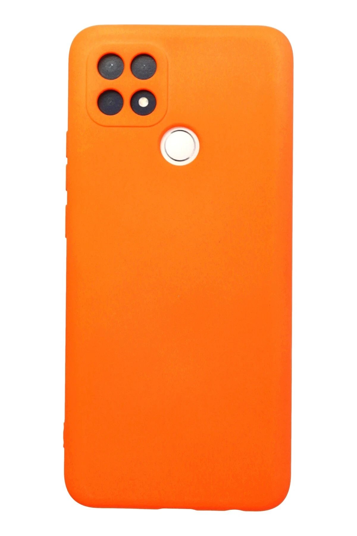 Oppo A15 Kılıf Nano içi Kadife Silikon - Turuncu-(5796)