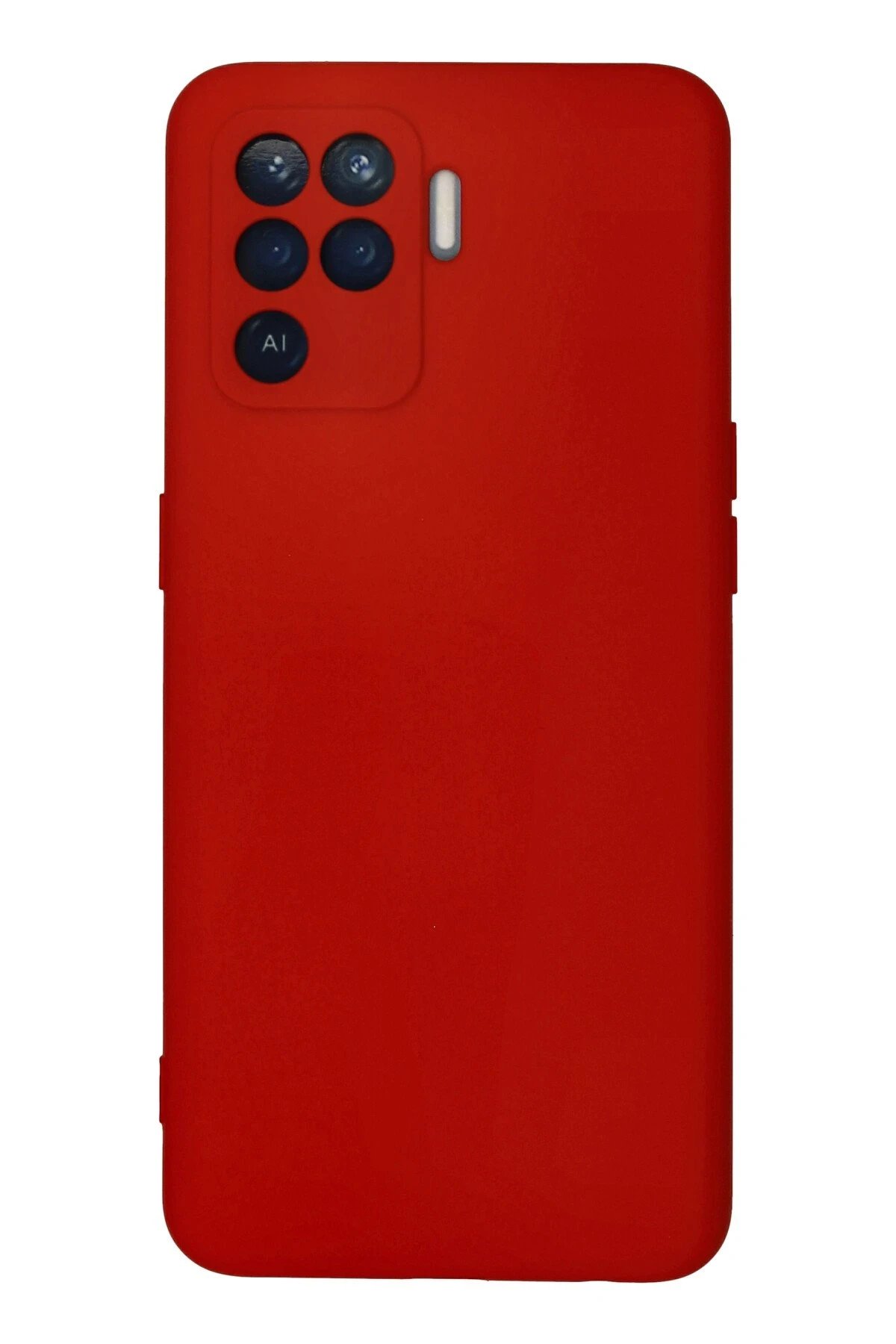 Oppo Reno 5 Lite Kılıf Nano içi Kadife Silikon - Kırmızı-(5796)