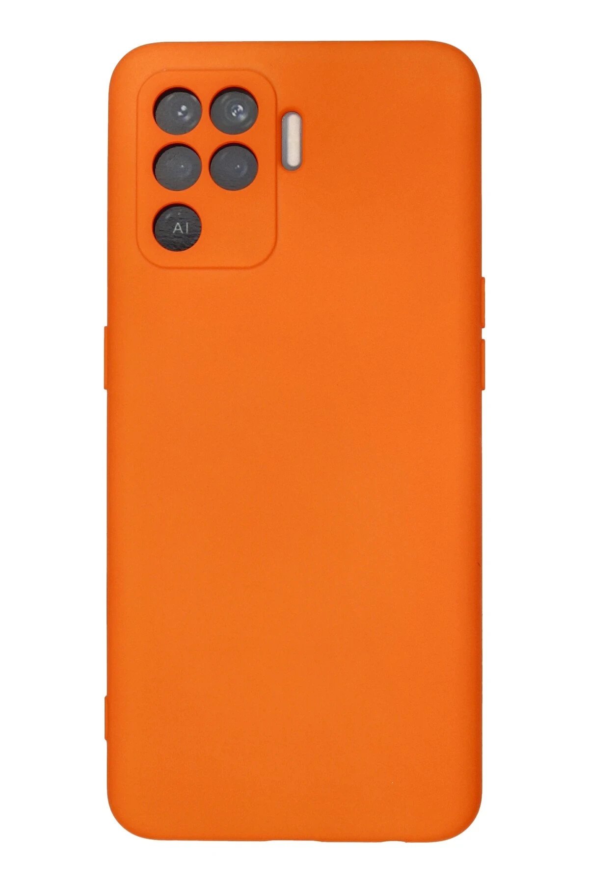 Oppo Reno 5 Lite Kılıf Nano içi Kadife Silikon - Turuncu-(5796)