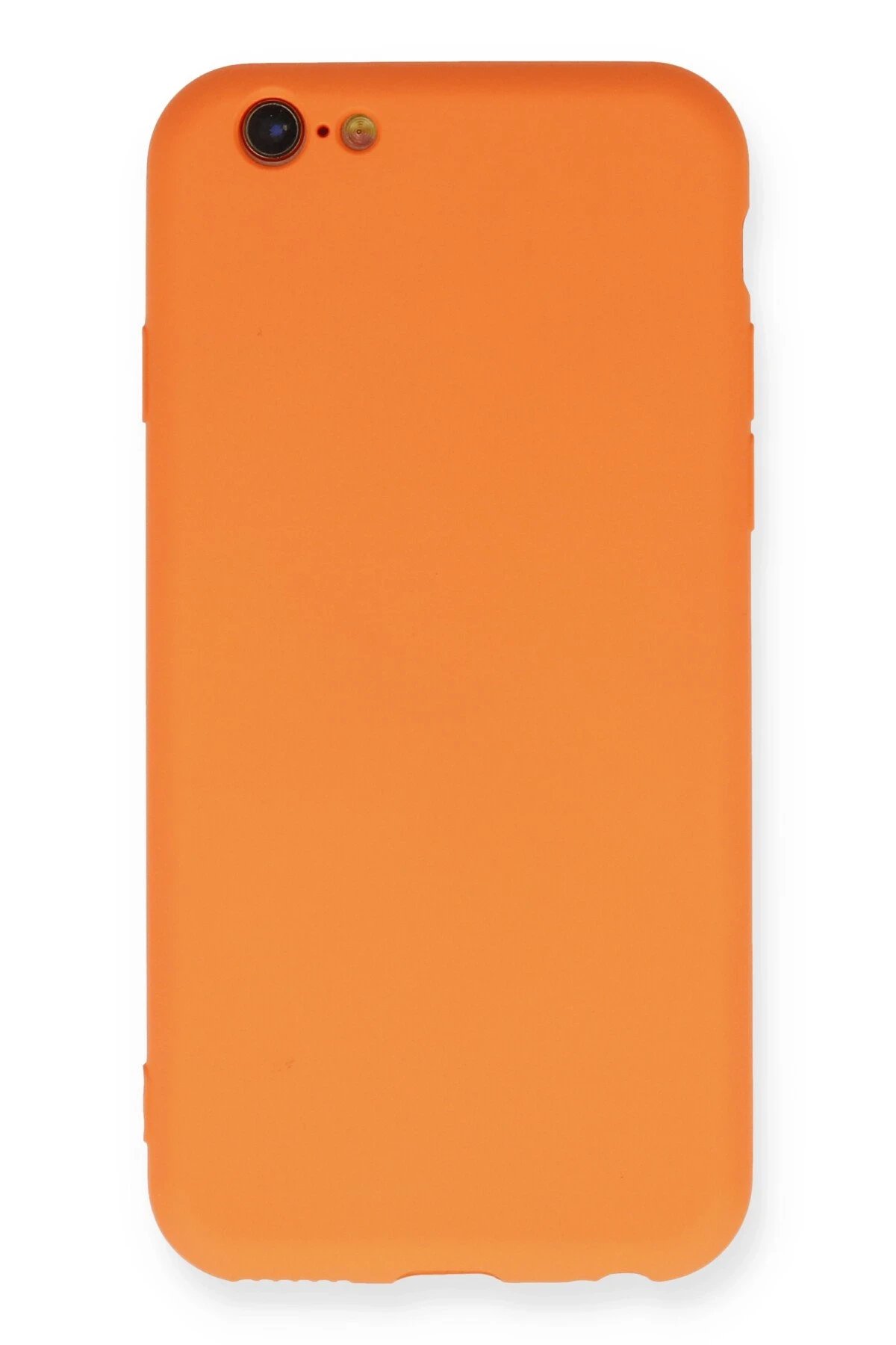 iPhone 6 Kılıf Nano içi Kadife Silikon - Turuncu-(5796)
