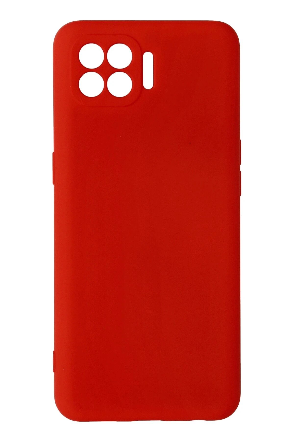 Oppo Reno 4 Lite Kılıf Nano içi Kadife Silikon - Kırmızı-(5796)