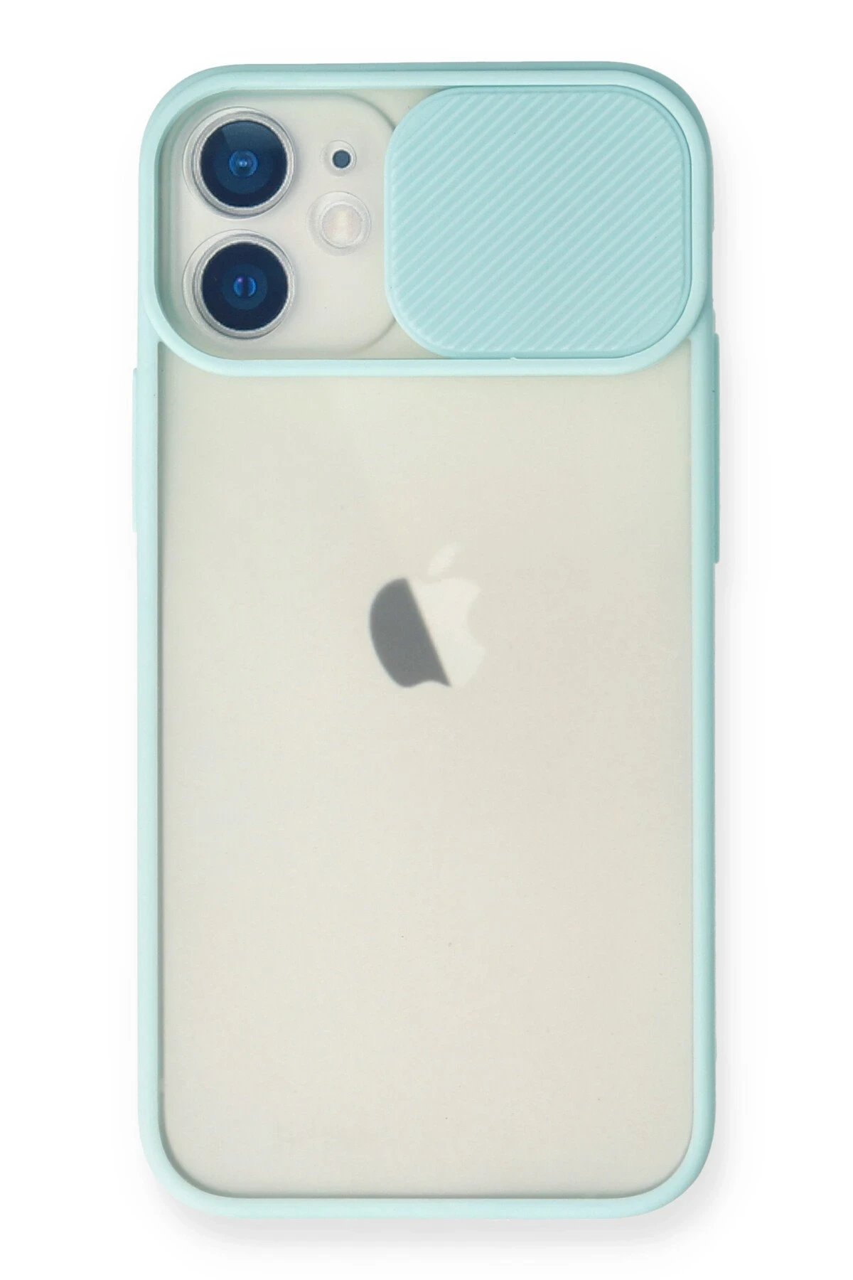 iPhone 11 Kılıf Palm Buzlu Kamera Sürgülü Silikon - Turkuaz-(5796)