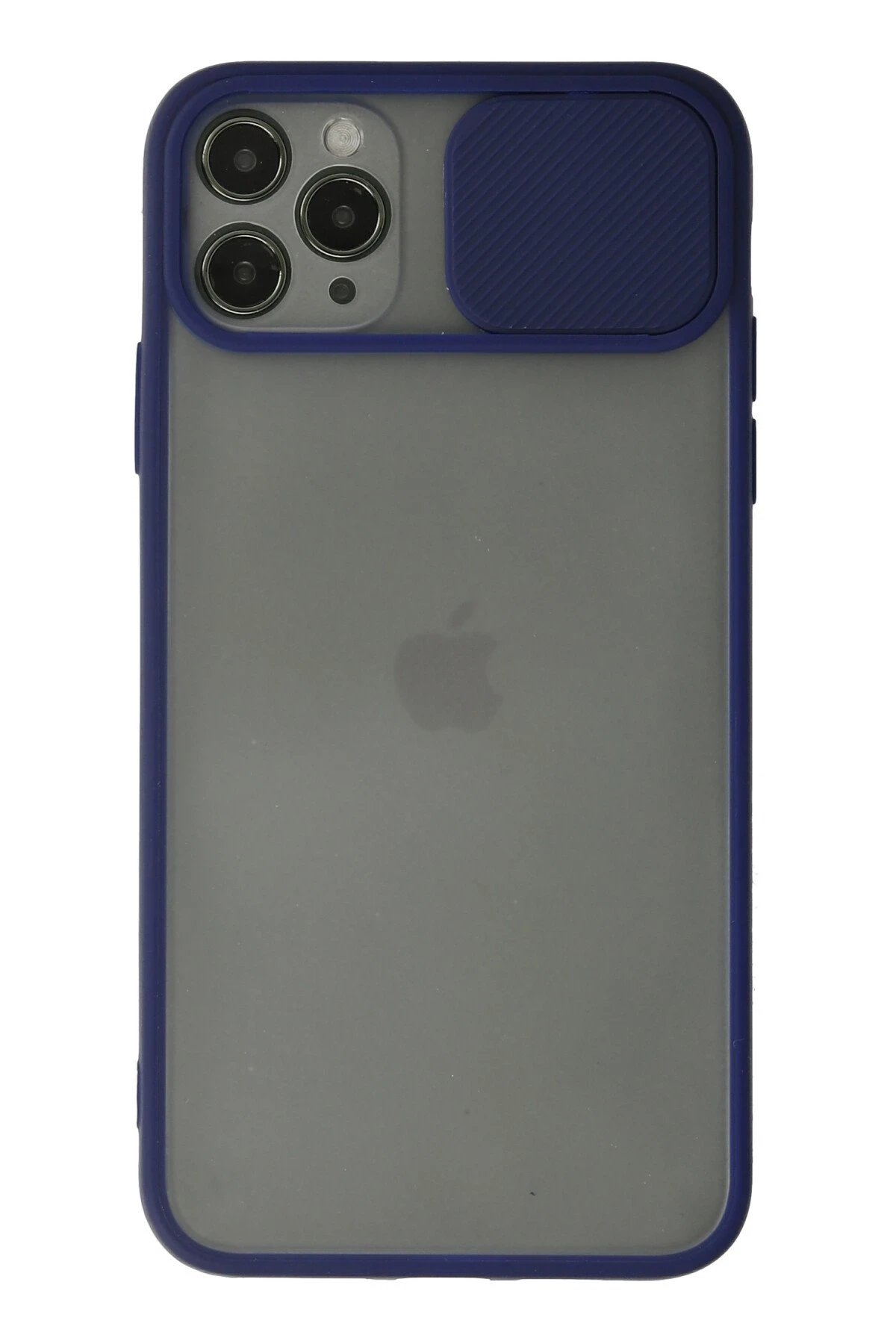 iPhone 11 Pro Kılıf Palm Buzlu Kamera Sürgülü Silikon - Lacivert-(5796)