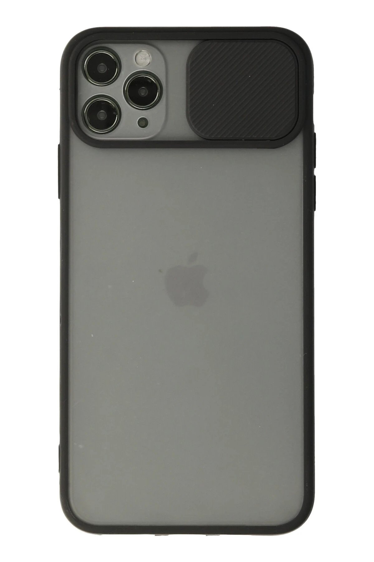 iPhone 11 Pro Max Kılıf Palm Buzlu Kamera Sürgülü Silikon - Siyah-(5796)