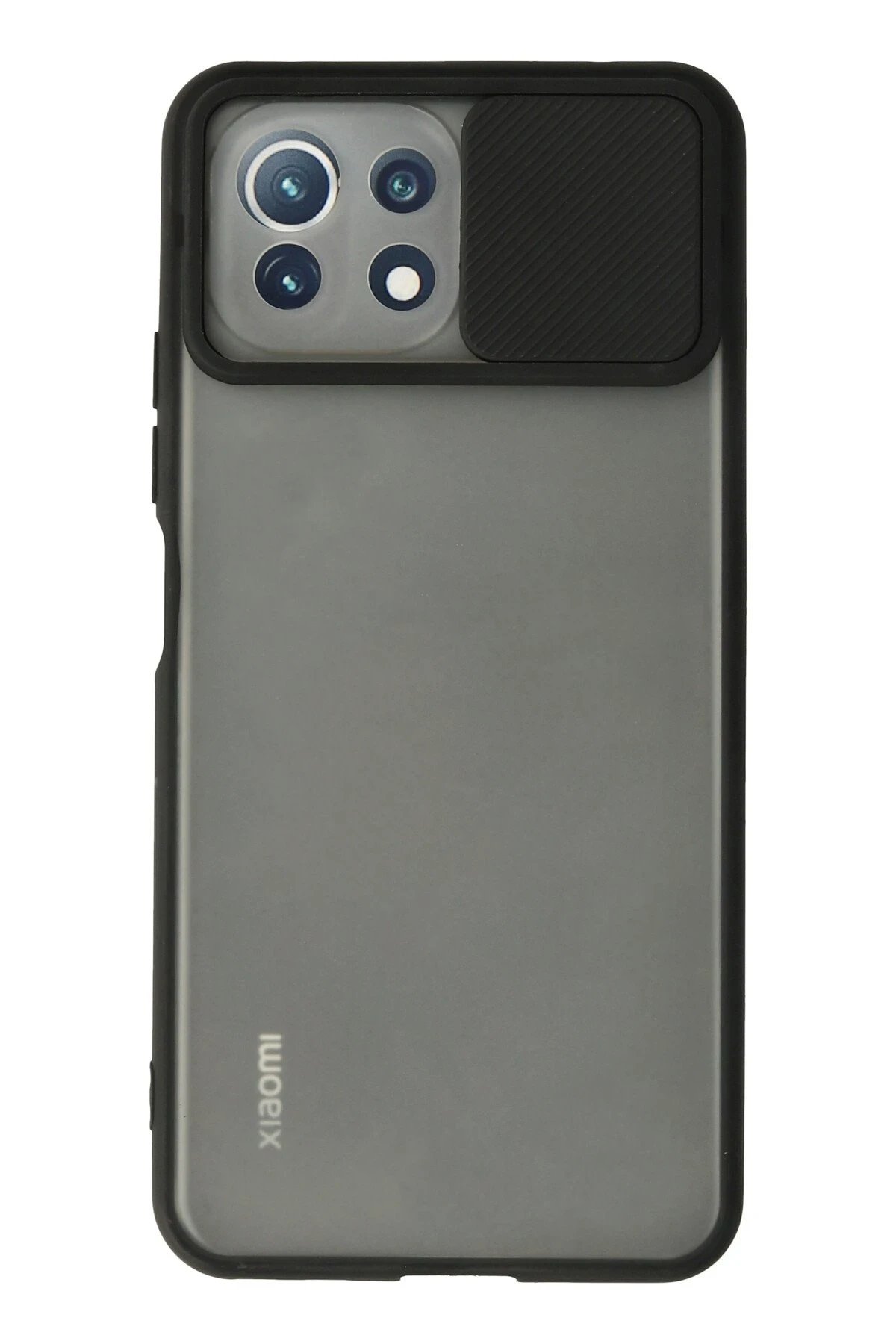 Xiaomi Mİ 11 Lite Kılıf Palm Buzlu Kamera Sürgülü Silikon - Siyah-(5796)
