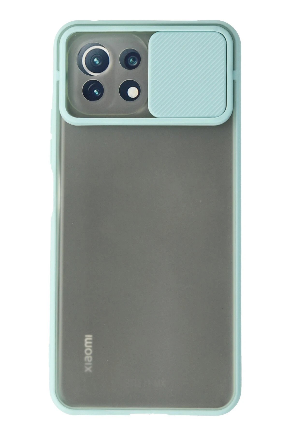 Xiaomi Mİ 11 Lite Kılıf Palm Buzlu Kamera Sürgülü Silikon - Turkuaz-(5796)