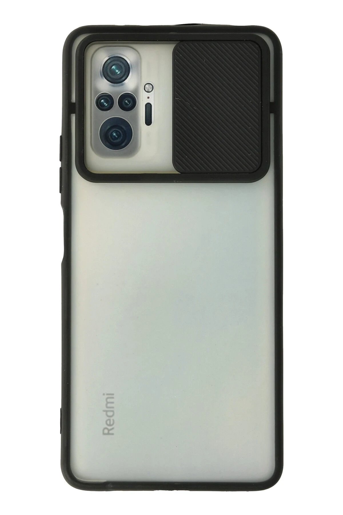 Xiaomi Redmi Note 10 Pro Kılıf Palm Buzlu Kamera Sürgülü Silikon - Siyah-(5796)