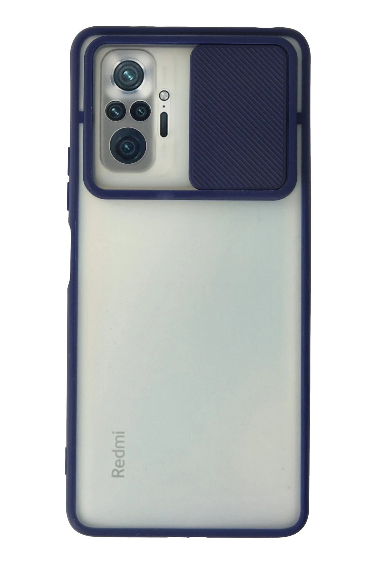 Xiaomi Redmi Note 10 Pro Kılıf Palm Buzlu Kamera Sürgülü Silikon - Lacivert-(5796)