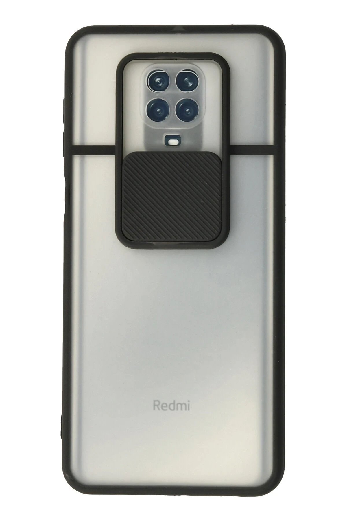 Xiaomi Redmi Note 9 Pro Kılıf Palm Buzlu Kamera Sürgülü Silikon - Siyah-(5796)