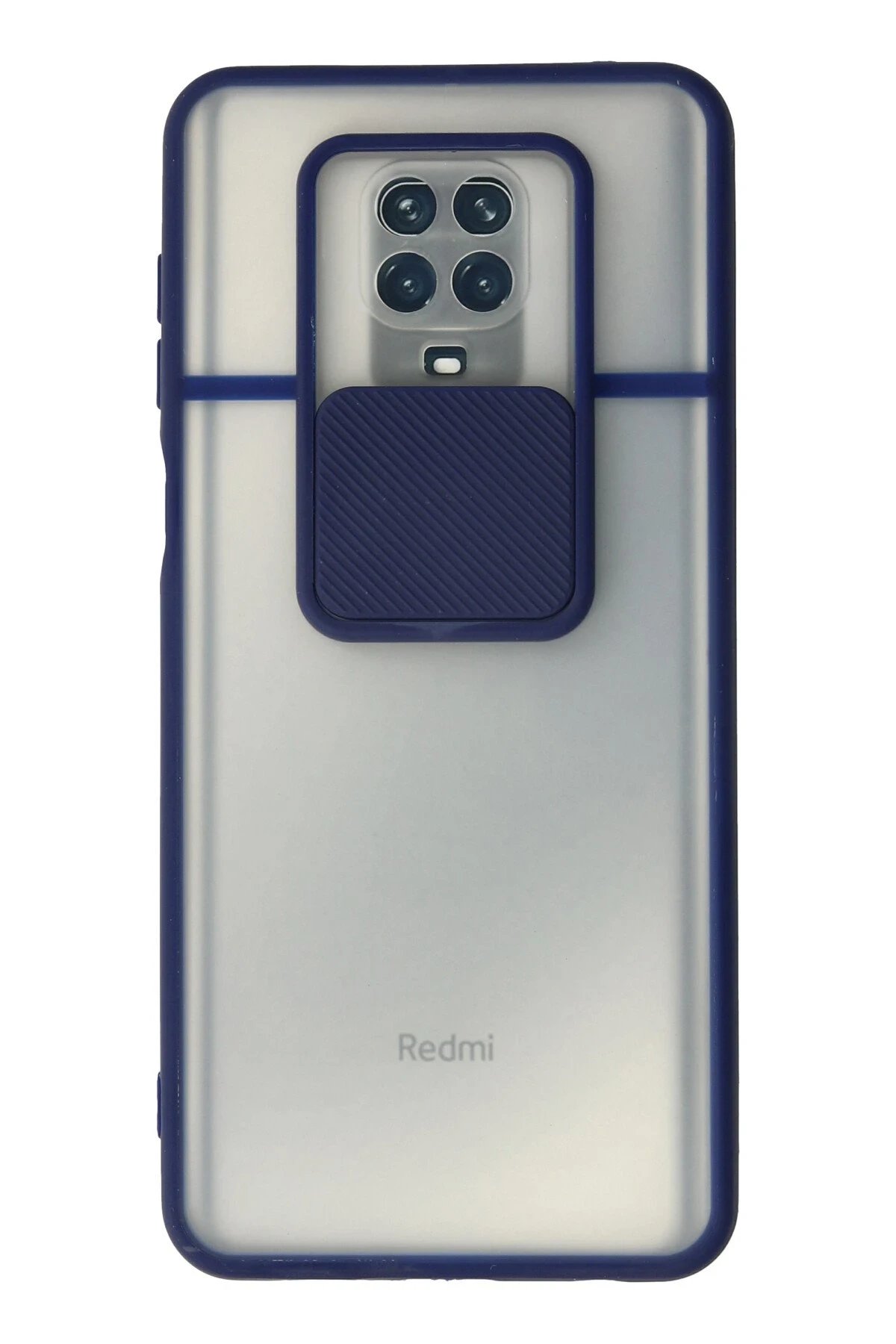 Xiaomi Redmi Note 9 Pro Kılıf Palm Buzlu Kamera Sürgülü Silikon - Lacivert-(5796)