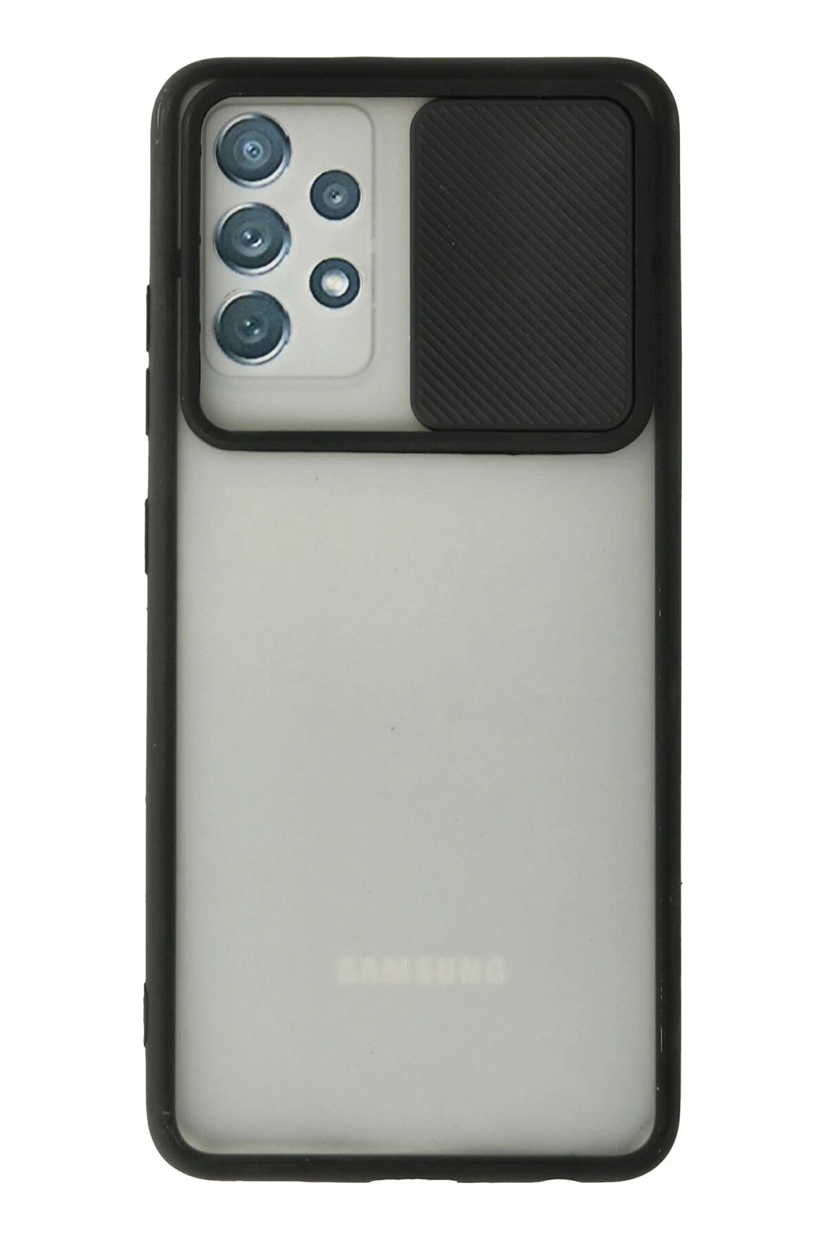 Samsung Galaxy A32 Kılıf Palm Buzlu Kamera Sürgülü Silikon - Siyah-(5796)