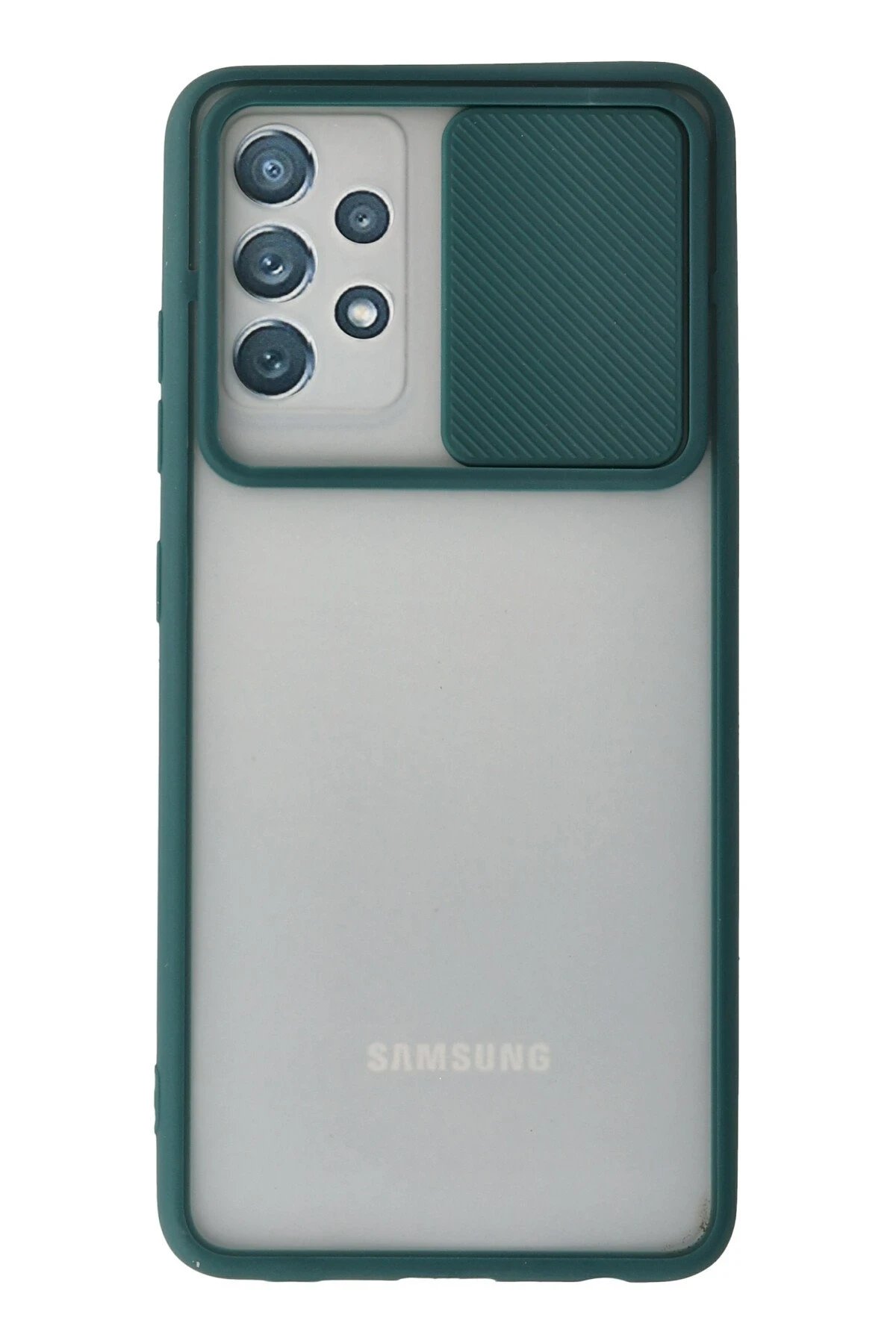 Samsung Galaxy A32 Kılıf Palm Buzlu Kamera Sürgülü Silikon - Yeşil-(5796)