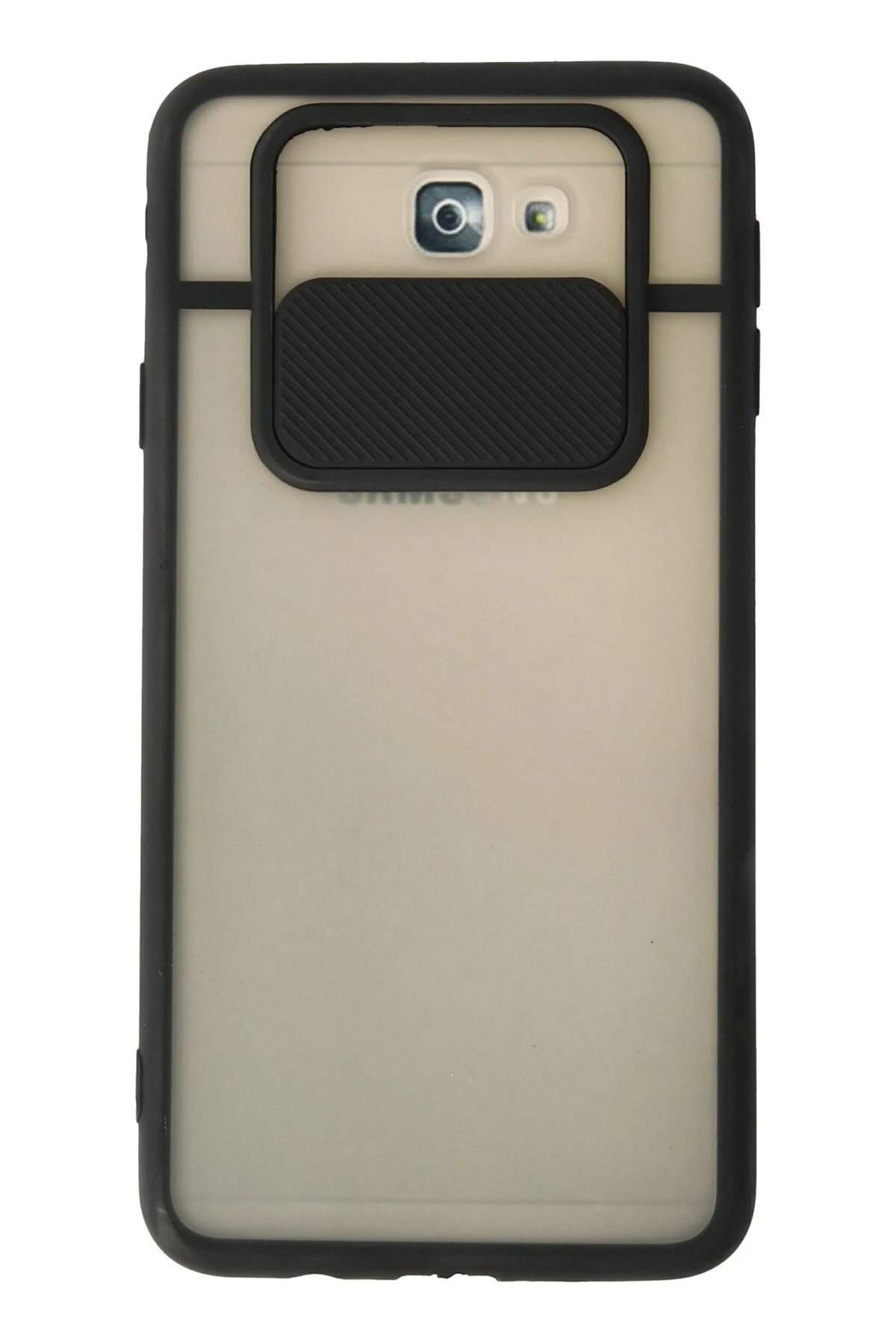 Samsung Galaxy J7 Prime Kılıf Palm Buzlu Kamera Sürgülü Silikon - Siyah-(5796)