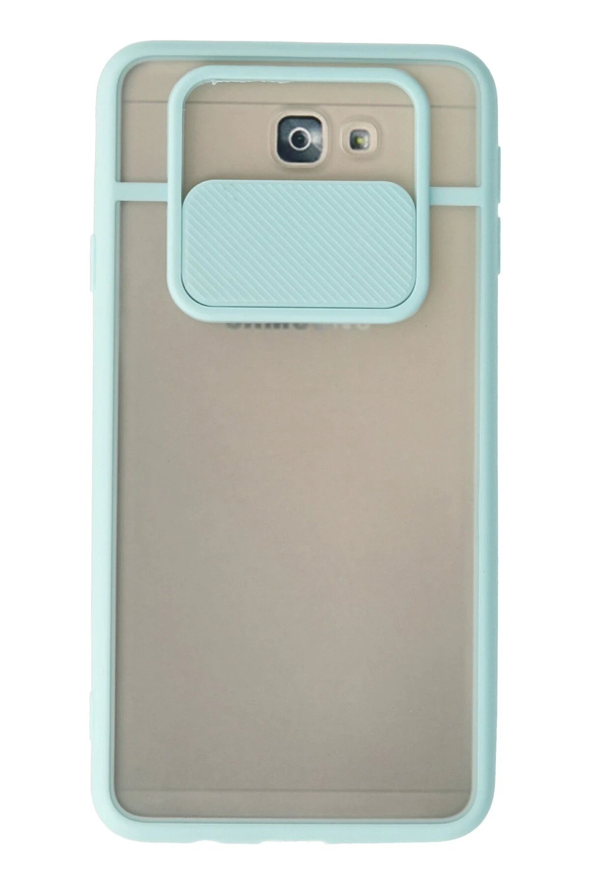 Samsung Galaxy J7 Prime Kılıf Palm Buzlu Kamera Sürgülü Silikon - Turkuaz-(5796)