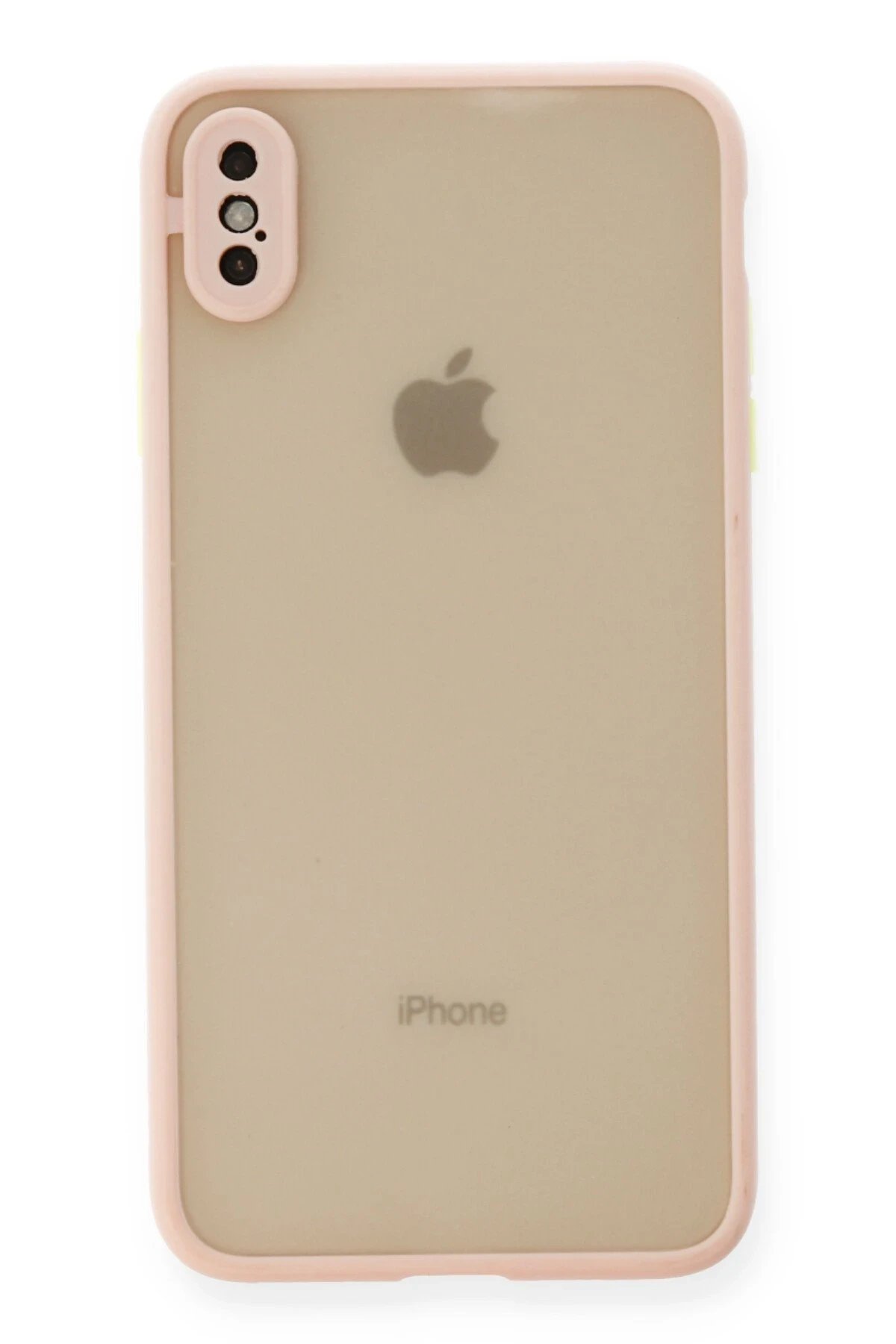 iPhone X Kılıf Montreal Silikon Kapak - Pembe-(5796)