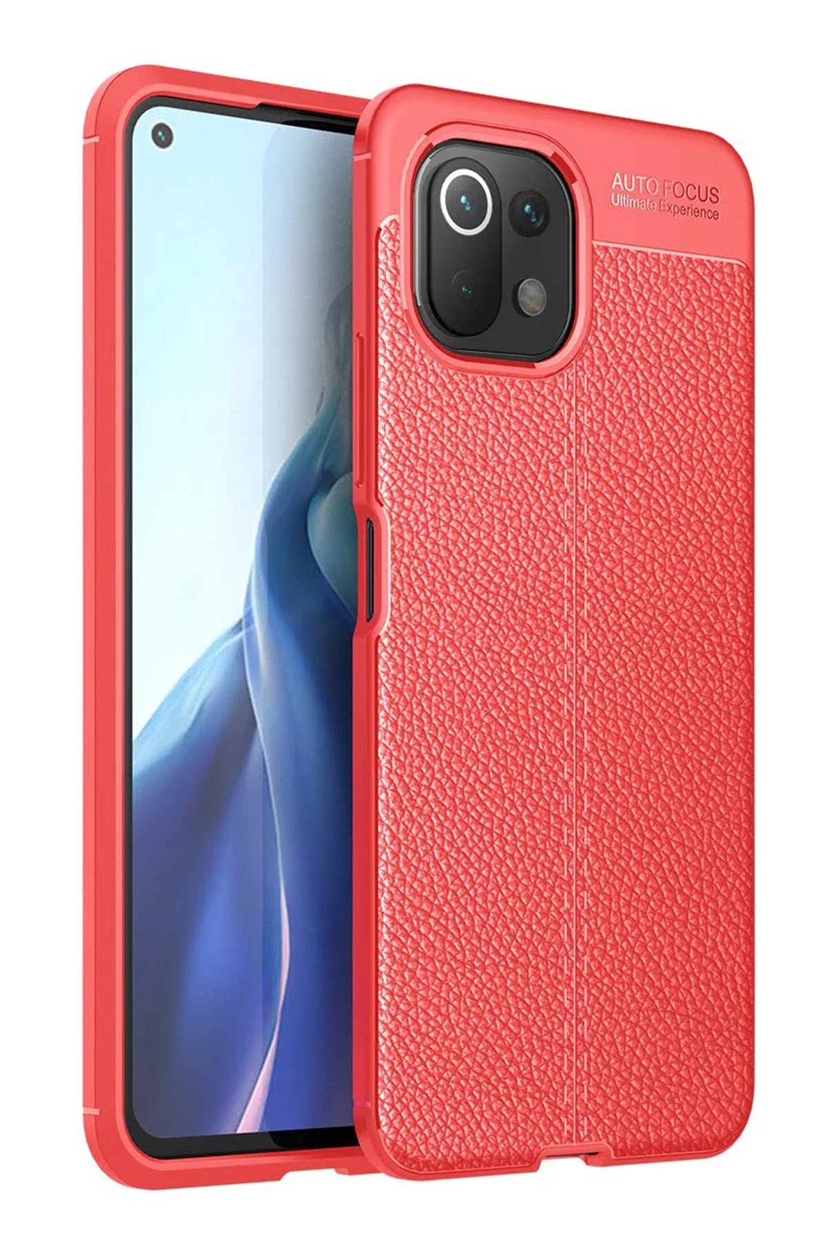 Xiaomi Mİ 11 Lite Kılıf Auto Focus Kapak - Kırmızı-(5796)